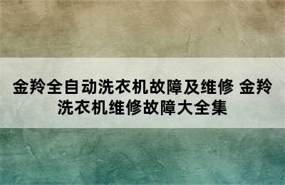 金羚全自动洗衣机故障及维修 金羚洗衣机维修故障大全集